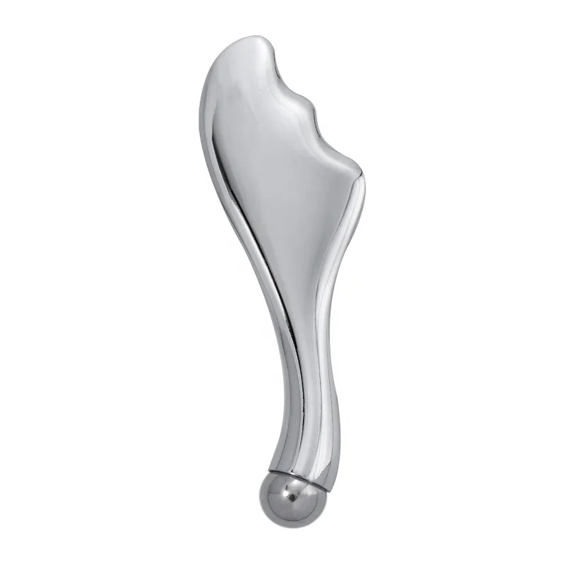 magnetic ball Eye Massage Delicate Skin Massage stick silver stainless steel Facial Reflexology Gua Sha Spoon