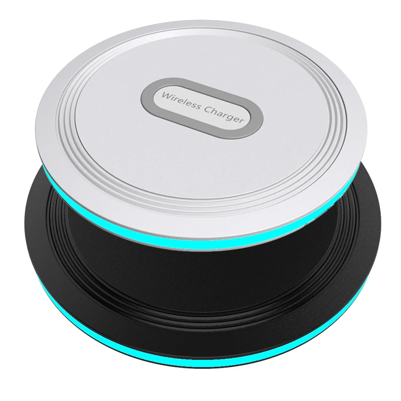 New Private Model 15W Wireless Pad LED Ambient Light Type-c Wireless Charging Fast Charger with Cooling Function