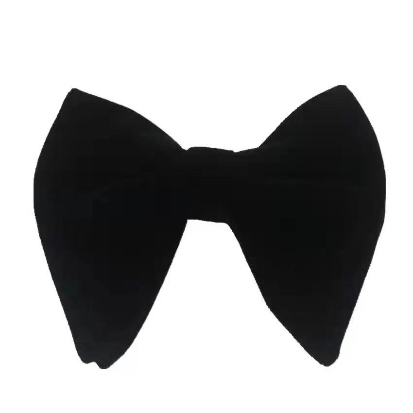 Регулируемый однотонный деловой галстук-бабочка для смокинга, банкетный галстук-бабочка с предварительно завязанным бархатным большим галстуком-бабочкой для мужчин