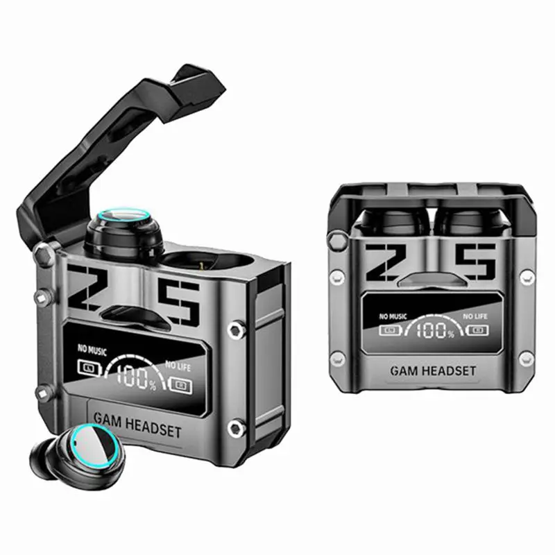 New Design M25 TWS Wireless In-ear Game Headphone Earphone Waterproof Touch Headset LED Display Bass Earbuds For Gamer