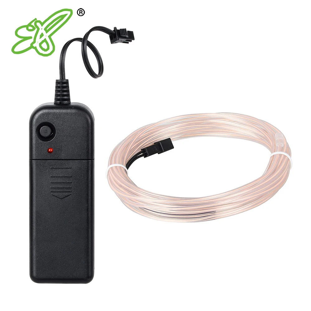 Электролюминесцентный светящийся неоновый светящийся светильник, электрический провод для украшения вечеринки, Хэллоуина, 6, 5 футов/2 м