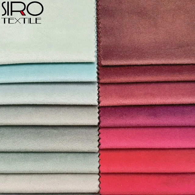 High quality 160 colors 300gsm plain 100% polyester holland velvet sofa fabric for cushion