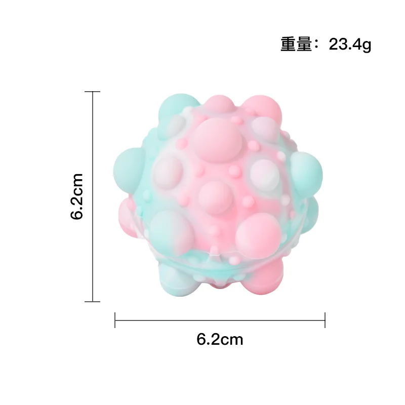 2022 Popular Silicone Anxiety Stress Relief Push Bubble Pop Sensory Rainbow Popper Mini Squishy 3D Stress Ball Fidget Toy
