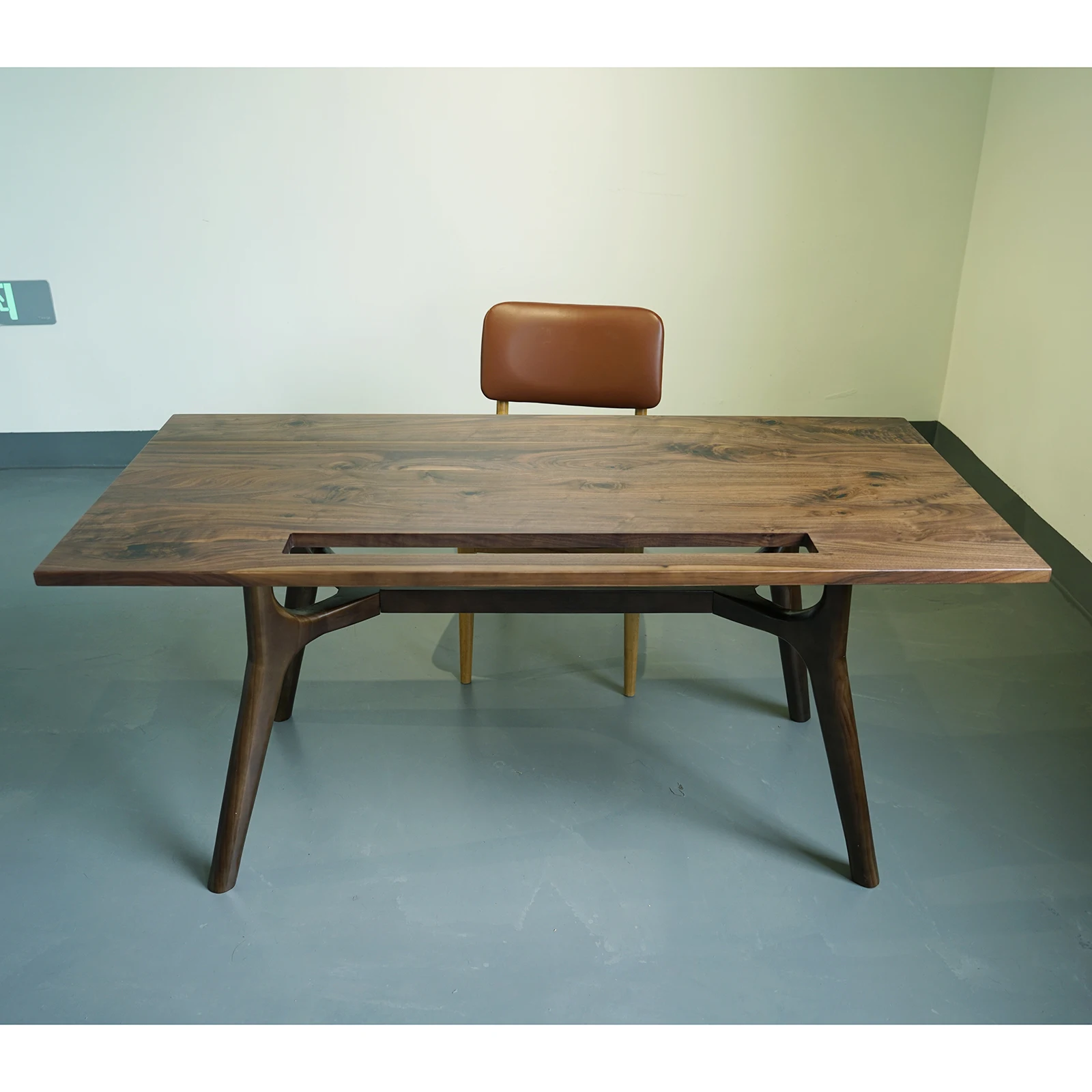 Black walnut solid wood edge glued table top Computer desk top Home office Office building