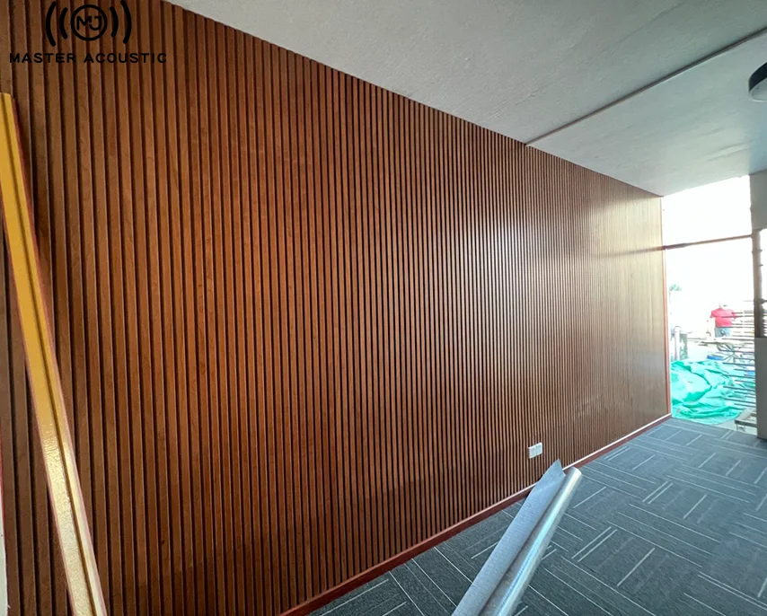 Master acoustic Modern Acoustic Akupanel Sound Absorption Proofing Wooden Design Wood Slat Polyester Fiber Wall Panel