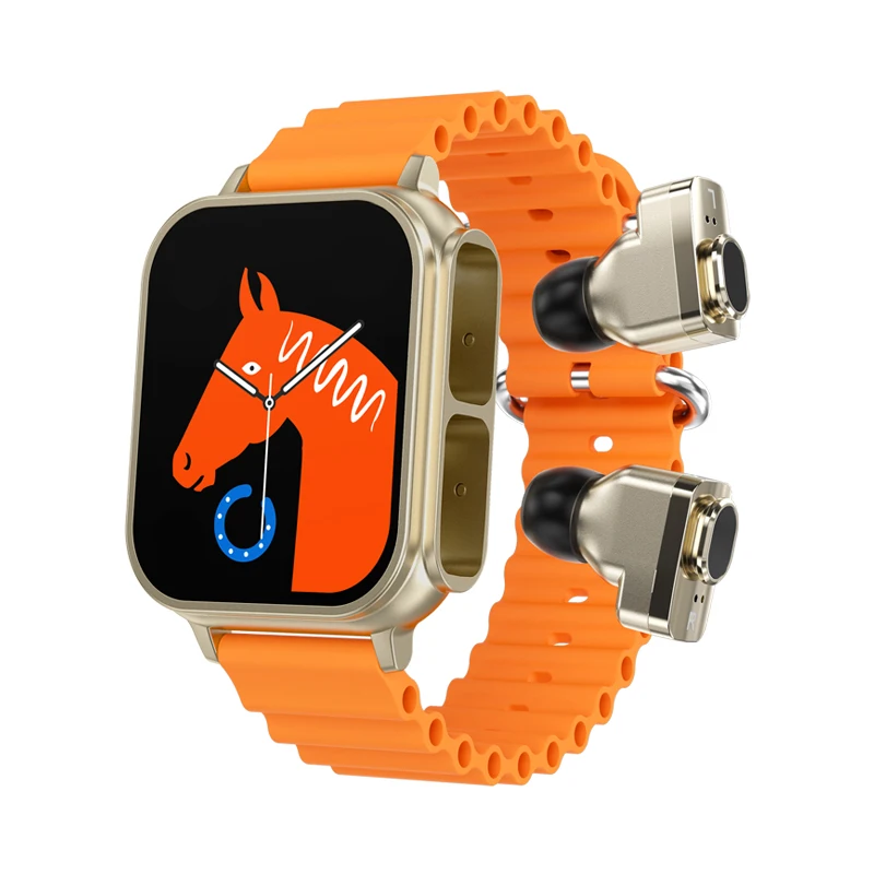 N22 Earphone smartwatch 1.96 inch wearable devices Calories Sleep heart rate BO BP monitor 2 in 1 headphone smart watch 2023