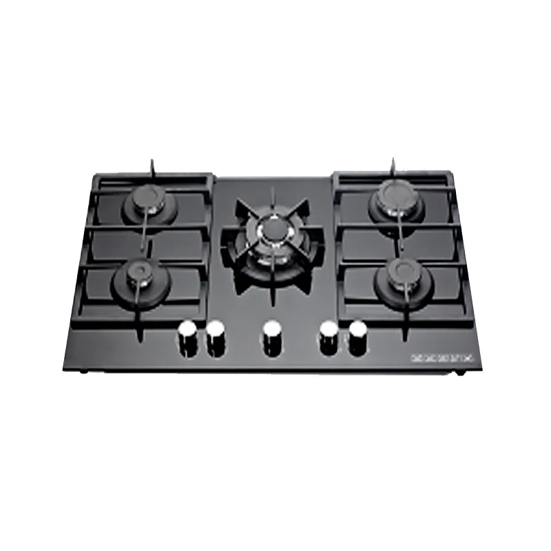 Heavy cast kitchen application built in gas hob 5 burner stainless steel cooker cooking recessed stove battery stove for cooking
