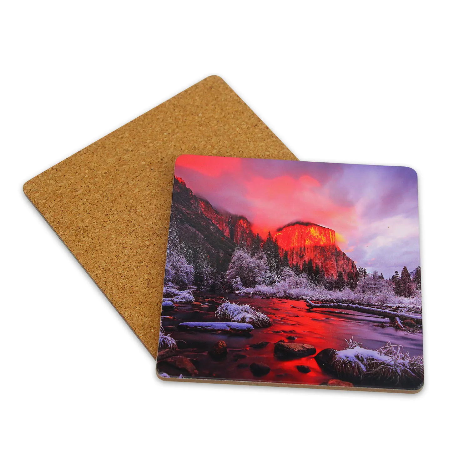 Wholesale Mdf Cork Hardboard  Coaster Wooden Wood Coasters Round