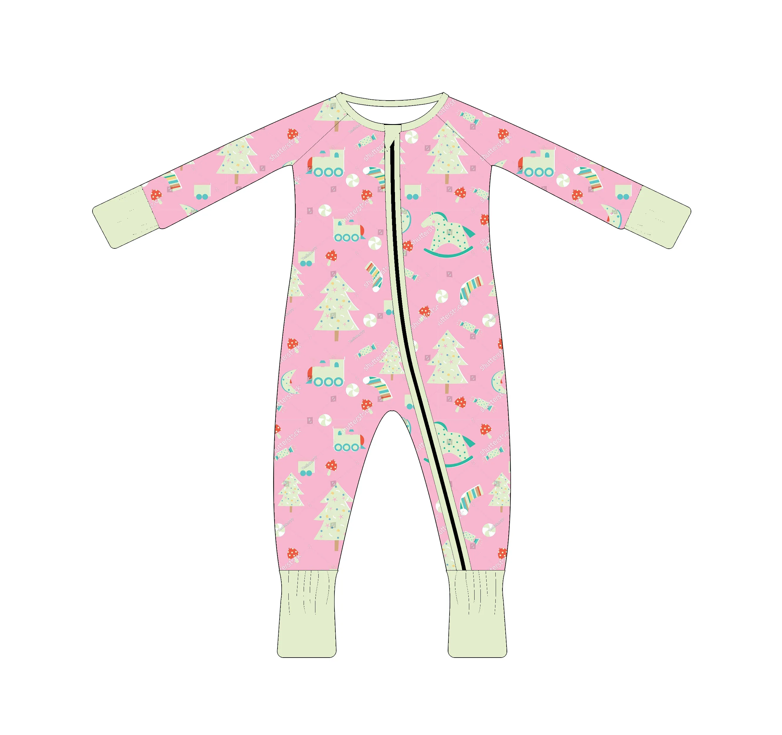 Хит продаж Красивая красочная детская одежда из бамбука с длинным рукавом и двойной