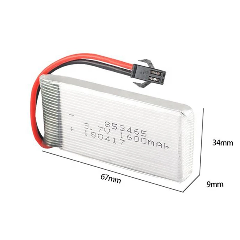 Custom Model 3.7V Lithium Polymer Rechargeable 1600mAh 1800mAh 853465 903465 Lipo Drone Battery For X5C X5SW RC Toy Drones