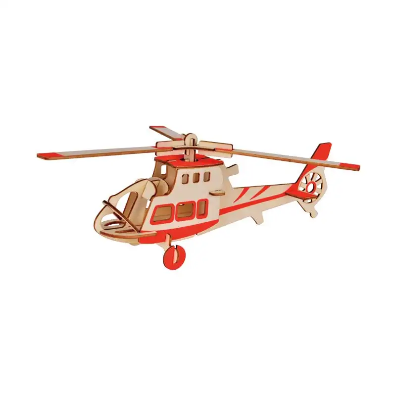 Factory  hot selling OEM ODM 3D Wooden assembly weapon  Apache helicopter model toys wooden assembly airplane toy