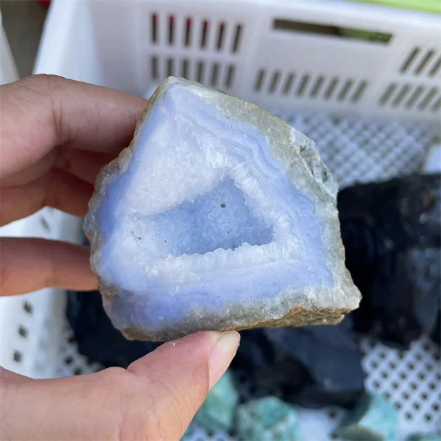 Wholesale rough miner crystals healing stones rough natural gemstones blue lace agate raw gemstones for Decor