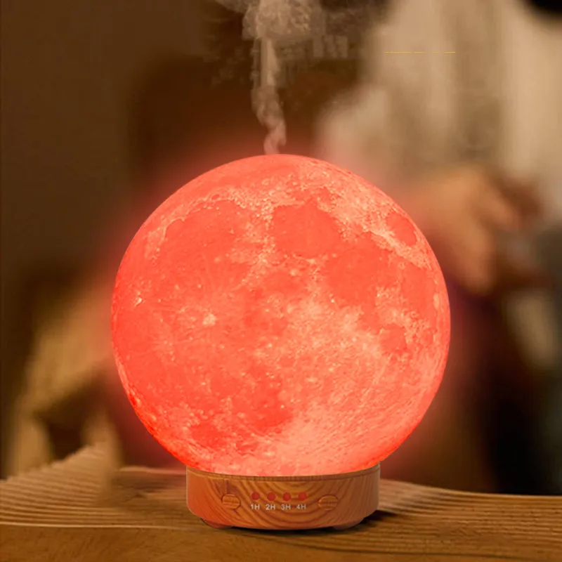 HonSun 2024 new design 3D moon lamp light diffuser Manufacturer Unique Cool Mist Automatic Off Machine Smart Appliances Diffusor