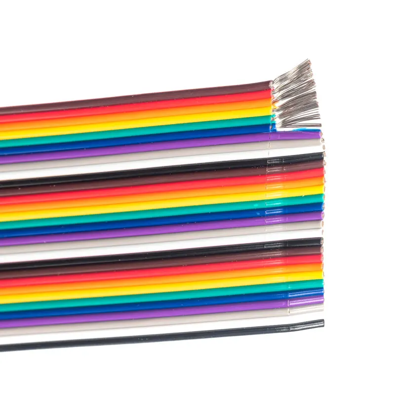 UL21311 FR-PE Parallel Cable Copper Conductor Low Smoke Halogen Free Flexible 2-40 Pin Flat Ribbon Cable