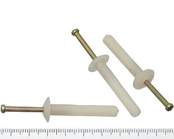 5x25 nylon hammer nail in mushroom & round head a anchors 500 lbs for