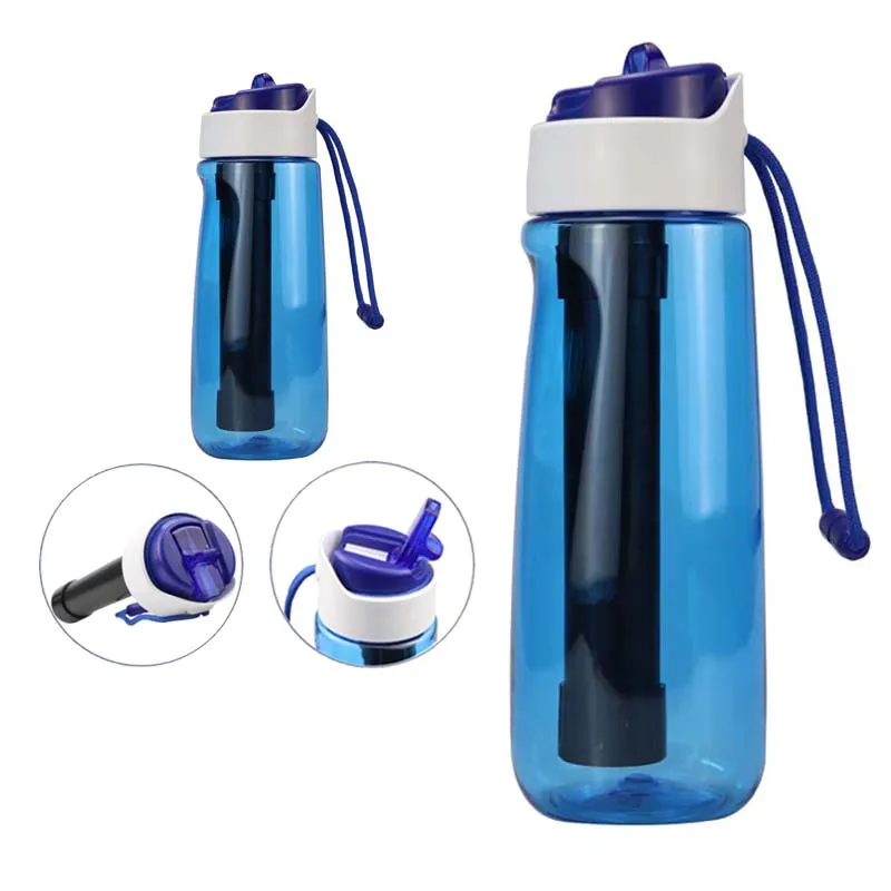 Water Bottle with Filter Straw 28oz Outdoor Water Bottle Purifier for Hiking Camping Backpacking Hunting Fishing