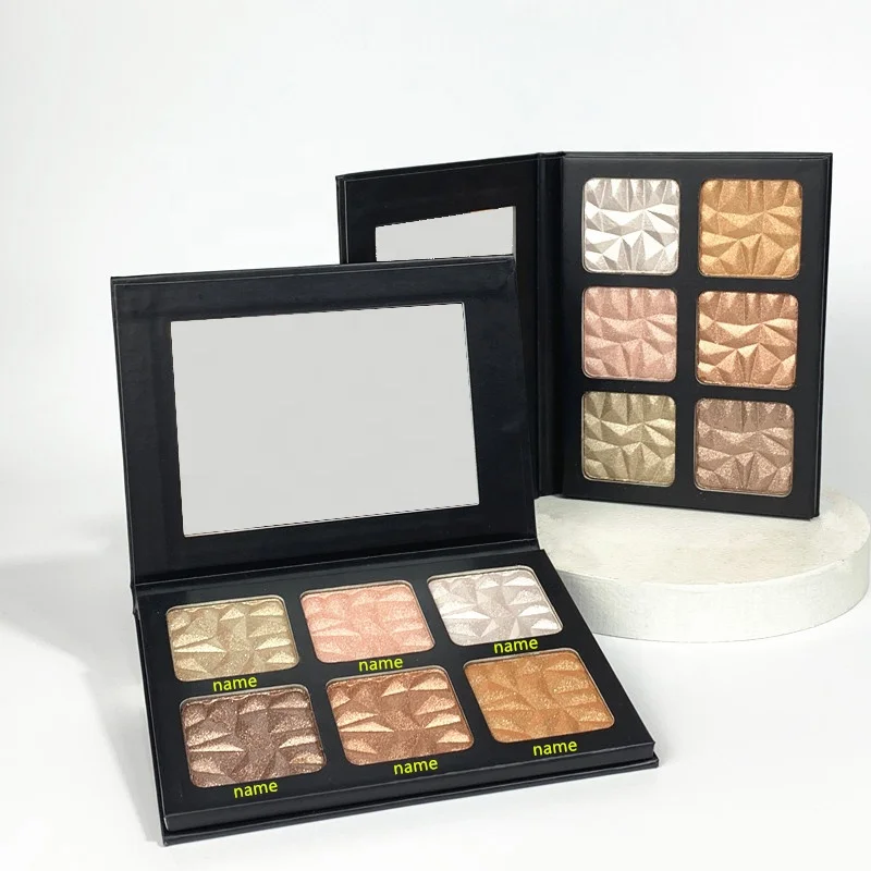 
Professional makeup high quality face illuminator 6 color makeup highlighter palette 