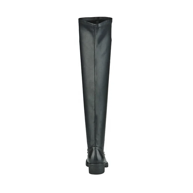 custom oem black russian winter over the knee women leather boots