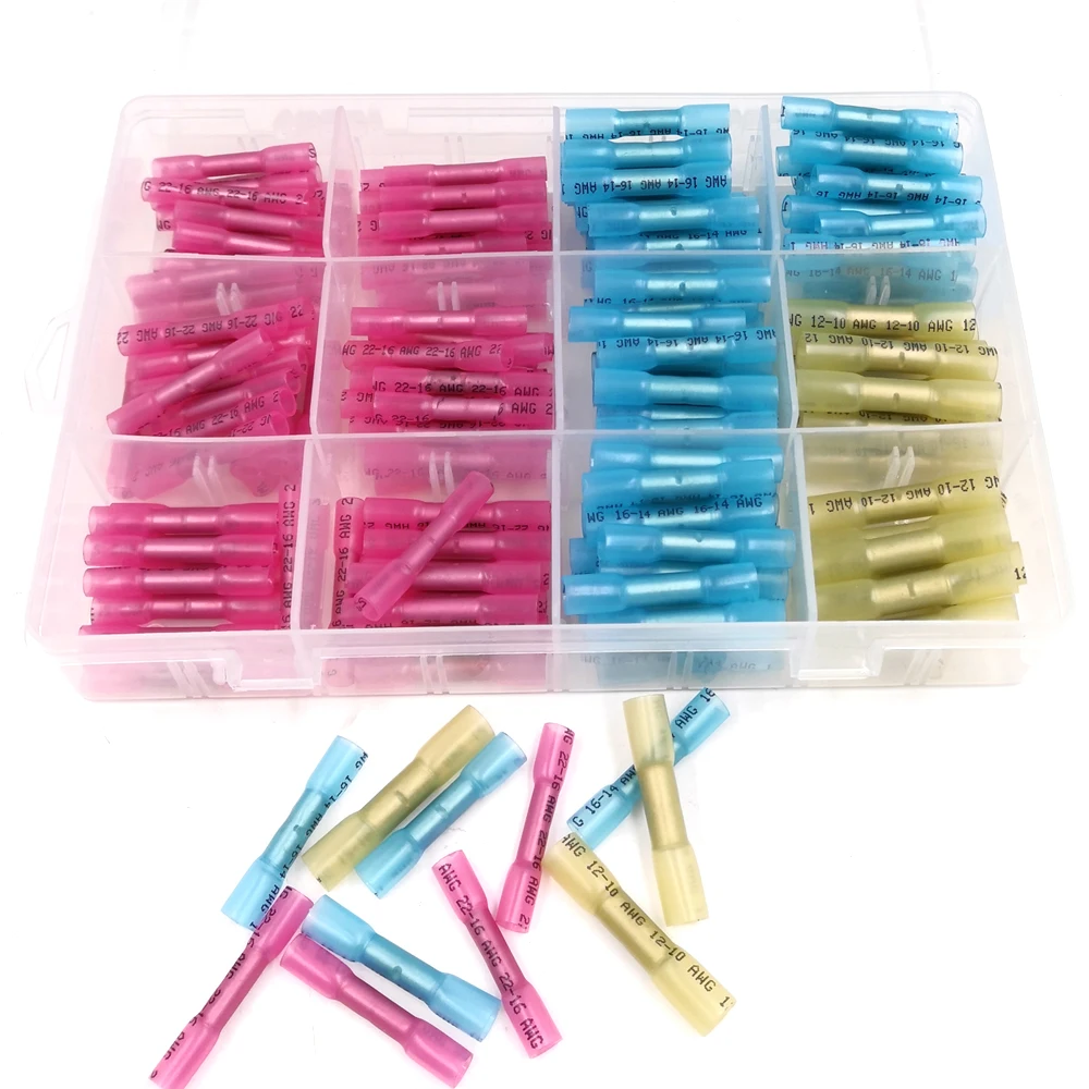 200pcs Heat Shrink Connector Kit But Connectors Terminal Set HSC200 10-22AWG