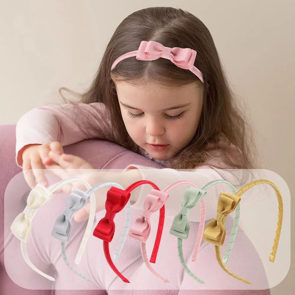 
G0204 Ins Hot Hair Bow Headband for Baby Girl Toddler Kid Wholesale Hair Acessories for Little Girl 6 Colors 