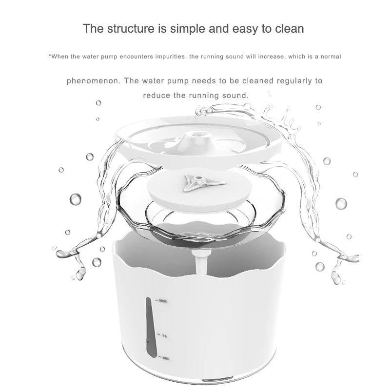 
2.5L Electric Cat Mate 2021 Automatic Drinker Water Drinking Fountain With Led Light For Cats Dogs 