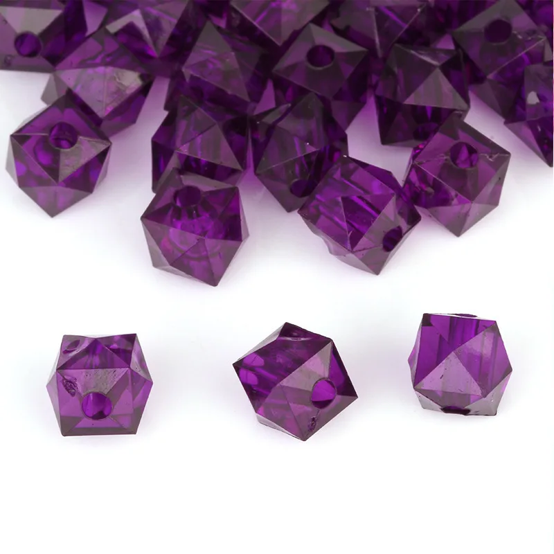 10mm Faceted Transparent Acrylic Beads Gift Vase Decoration Irregular Clear Crystal Bead Facet