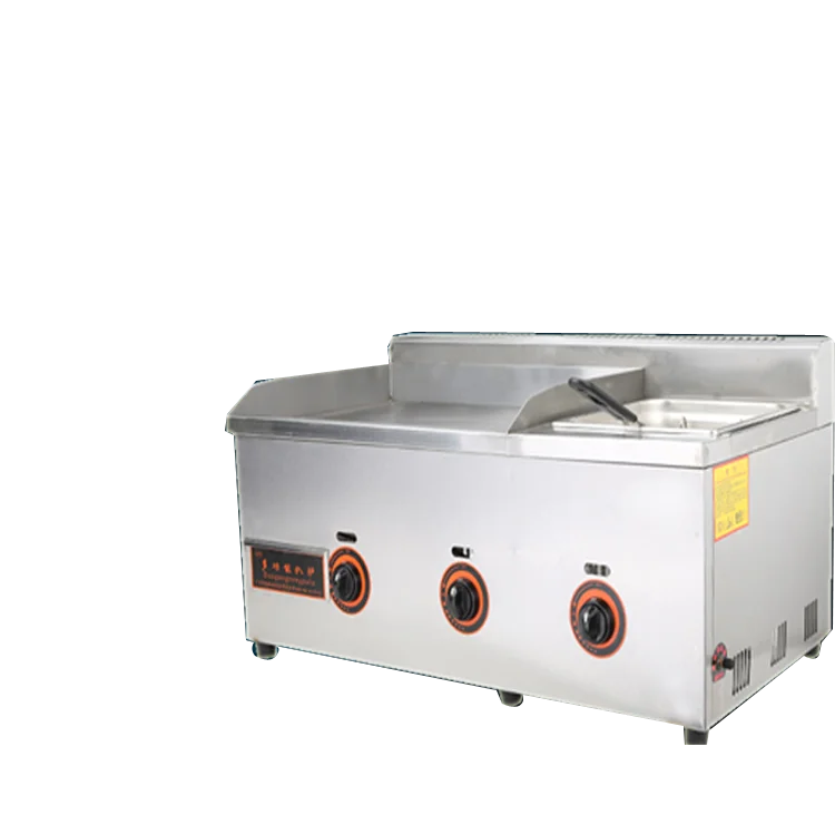 Stainless Steel Large Pancake  Griddle Gas Griddle, Gas Griddle  with deep fryer