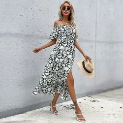 Long Causal Floral Off Shoulder Midi Sexy Women 2022 New Arrival Summer Dresses