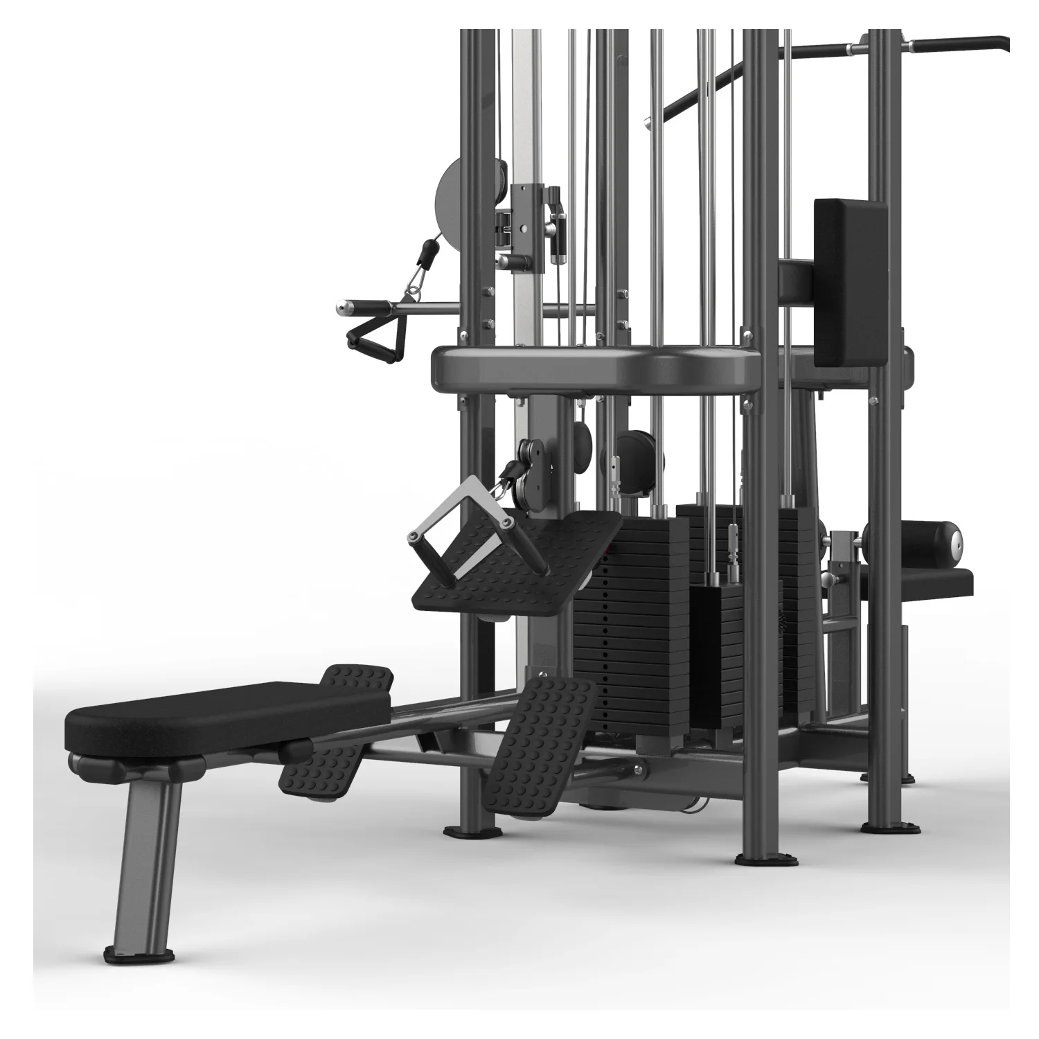 8 Station Multi-function Gym Training Station Strength Training Fitness Equipment With Power Rack Cable Crossover Ce Certified