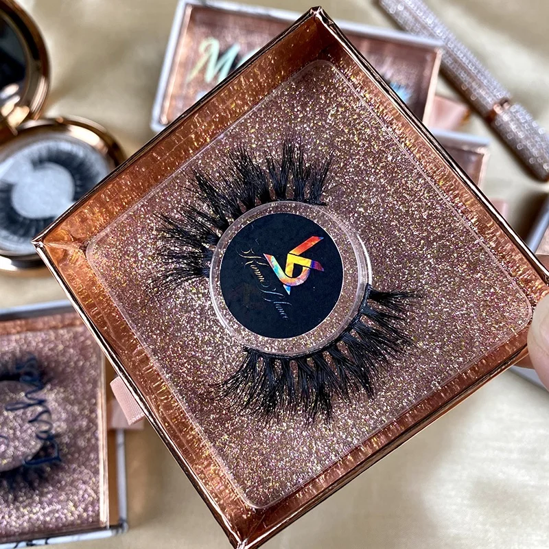 100% ручная работа 25 мм норковые ресницы под заказ золотой цвет коробка для ресниц Накладные 3D норковые ресницы поставщик