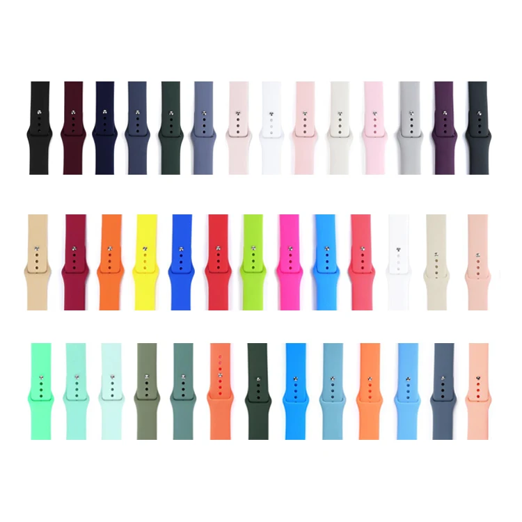 Silicone replacement band strap for Apple Watch band series 7 6 5 4 3 se for iwatch band Sport Strap For iWatch Accessories