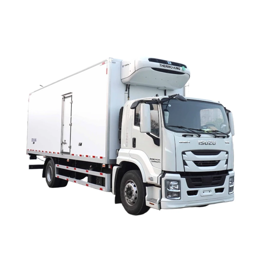 Isuzu 4X2 18 Tons Refrigerator Van Truck 7.6 Meters for Fresh Vegetables & Pork Meats Transport Truck for Sale