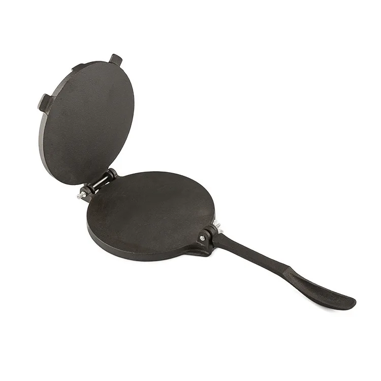 Bright Houseware Black Cast Iron Tortilla Pan Mexio Corn Tortilla Cooking Press 8 inch Round Pre-Sesaoned Home Kitchen Cookware