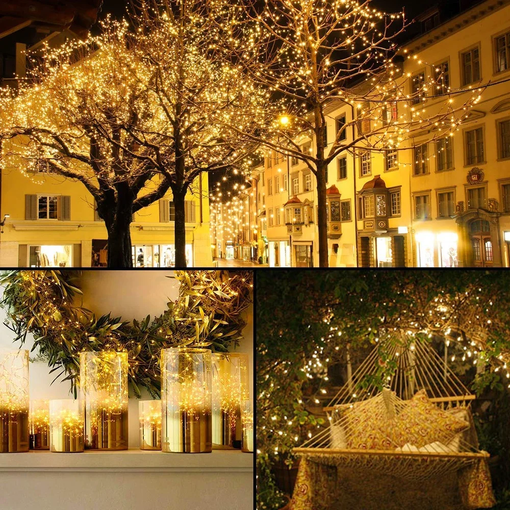 
Manufactory wholesale 100led 8 modes outdoor string lights led solar garden decorative lights waterproof 