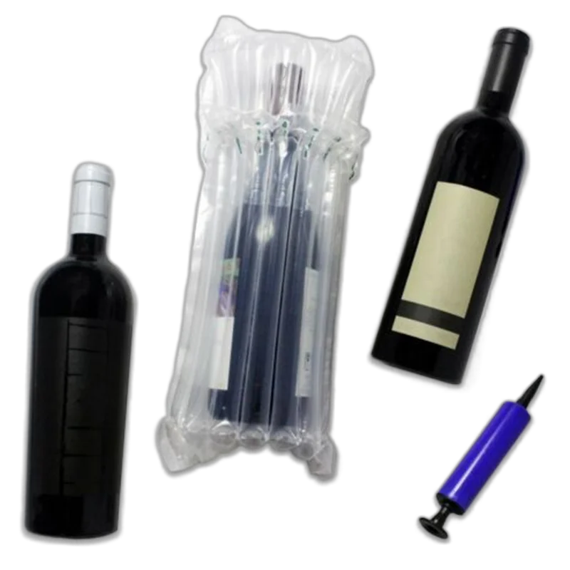 China professional manufacture shockproof inflatable plastic air column bags plastic wine bottle protector