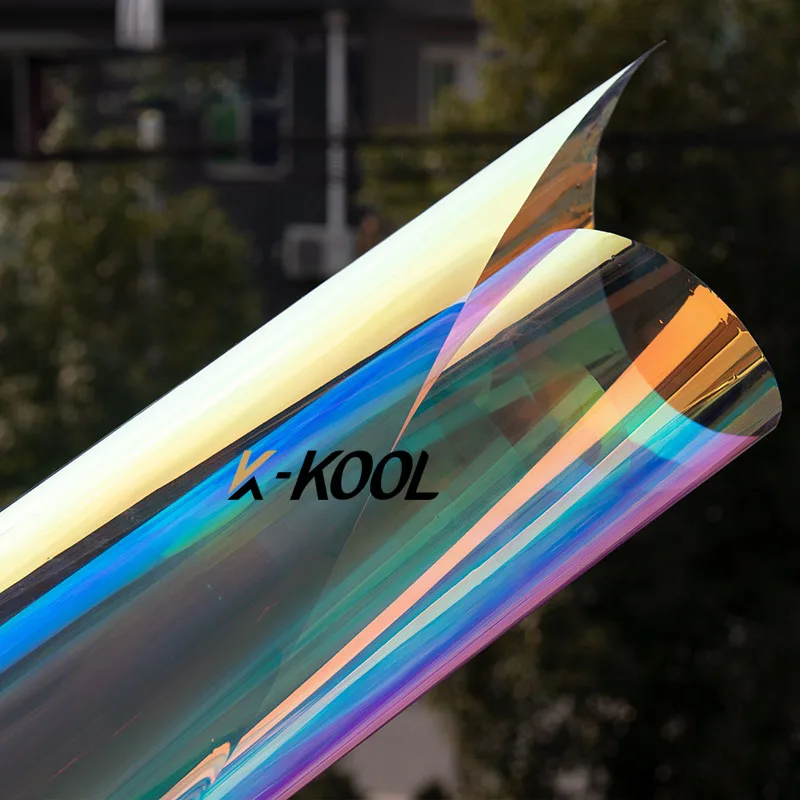 Colored Car Window Film Chameleon Windscreen Tint Coloured Window Film Rainbow Chameleon Nano Ceramic Red PET Factory Price 72%