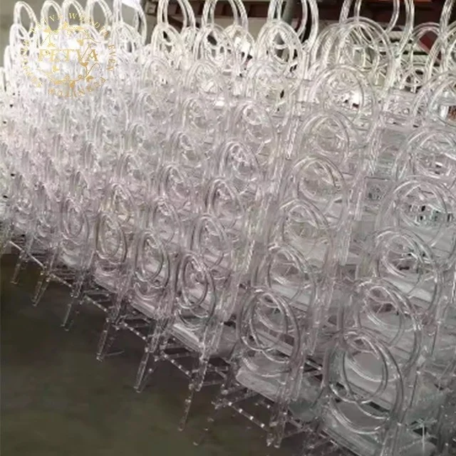 Тиффани хрустальные свадебные стулья Пластиковые Штабелируемые Банкетные мероприятия Феникс Наполеон кристально чистые Кьявари