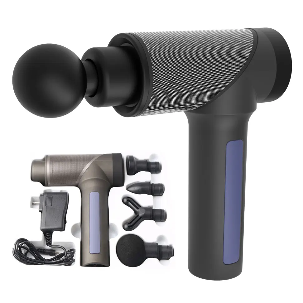 4 and 6 head cordless massage gun and fascia deep muscle massage gun for fascial massage gun lcd 24v