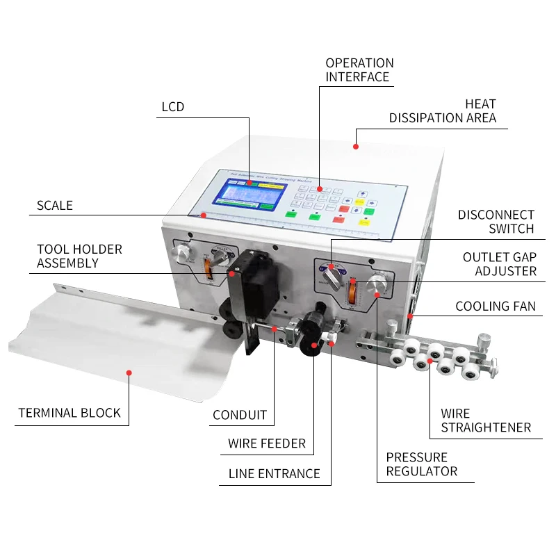 automatic high speed wire cutting and stripping machine