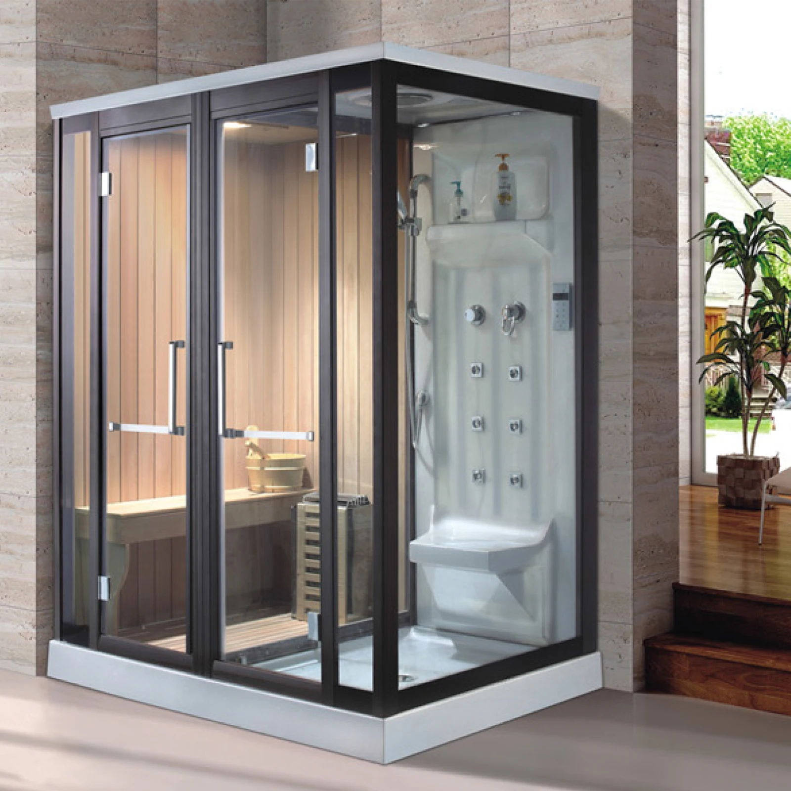 buying a custom keya turkish indoor personal dusche combined shower sauna cedar wet and dry sauna for sale