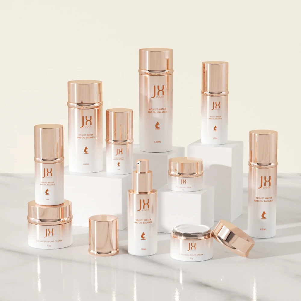 Luxury 20ml 30ml 40ml 50ml 60ml 100ml 120ml Skincare Cosmetics Packaging Face Cream Lotion Toner Glass Cosmetic Bottle Sets