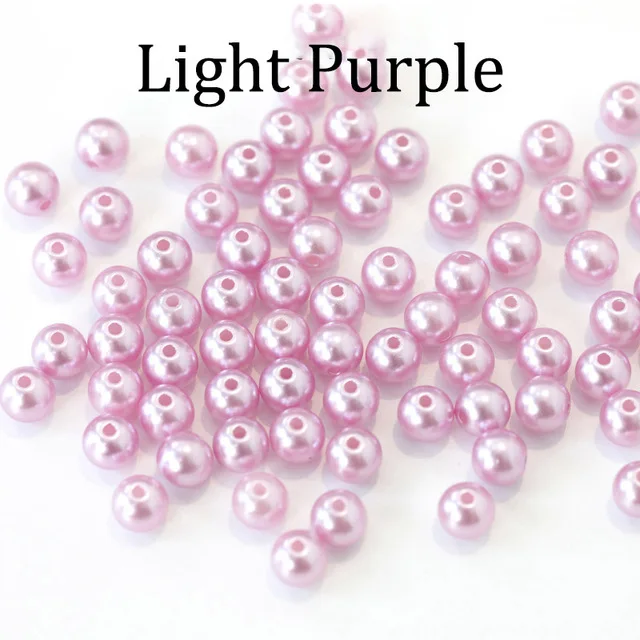 100pcs/bag With Hole ABS Imitation Pearl Beads 4/6/8/10/12MM Round Plastic Acrylic Spacer Bead for DIY Jewelry Making Findings_54