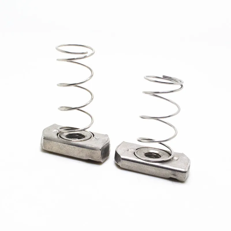 304 Stainless Steel Spring Lock Washers Channel Nuts Set Corrosion-Resistant Galvanized Zinc Plated Nickel Plated Finish Mining