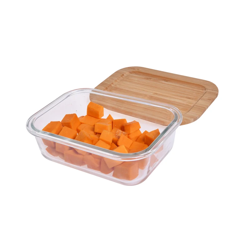 Контейнеры для хранения пищевых продуктов из боросиликатного стекла с бамбуковыми крышками