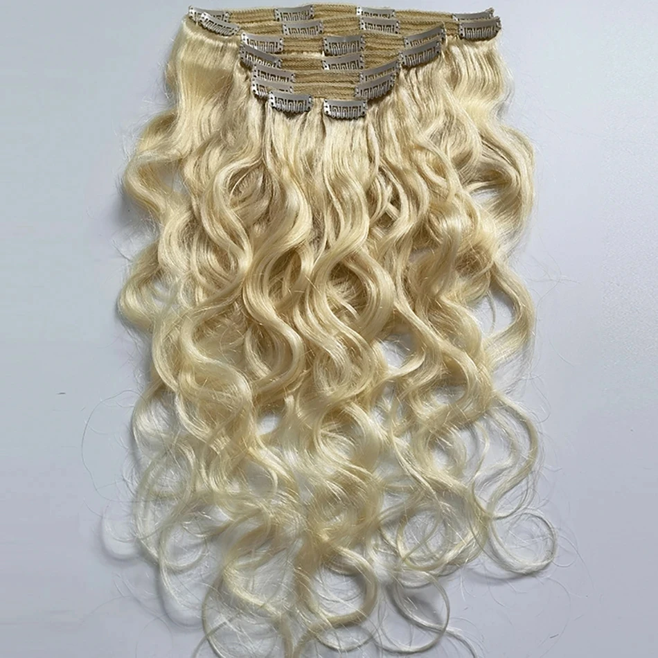 Real European 613 Clip in Hair Extens Colored Double Drawn remy hair extensions 300g 100 human hair clip ins