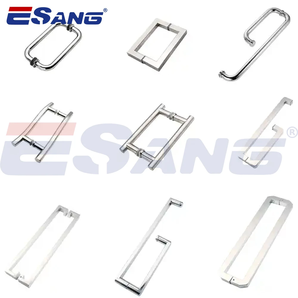 ESANG Shower Glass Fitting Hardware Shower Clamp 304 Stainless Steel Glass Shower Door Hinges