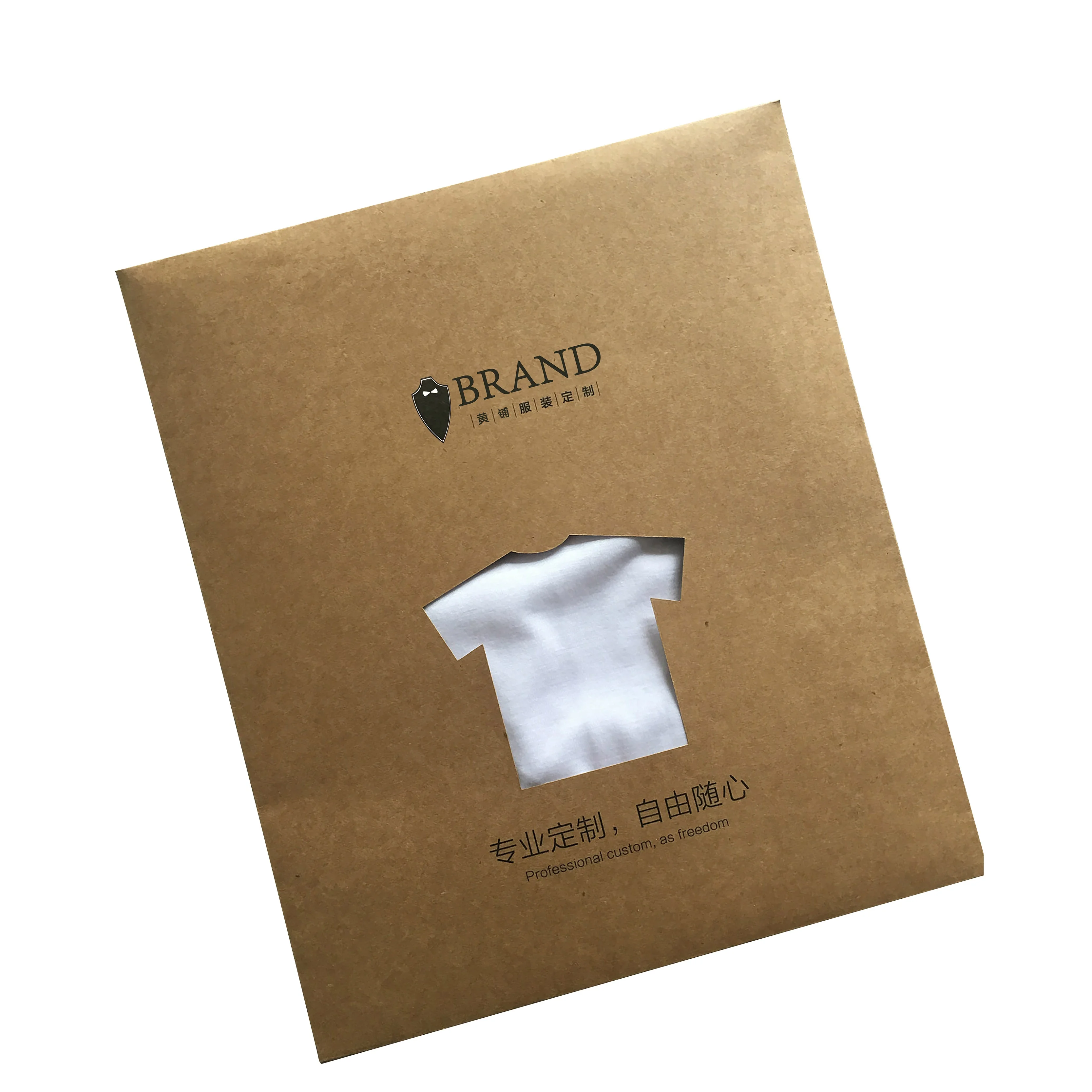 Creative Durable Eco Friendly Art Cardboard T-shirt Document Envelope Bag Packaging With String Button Closure Hat Clothes Bag