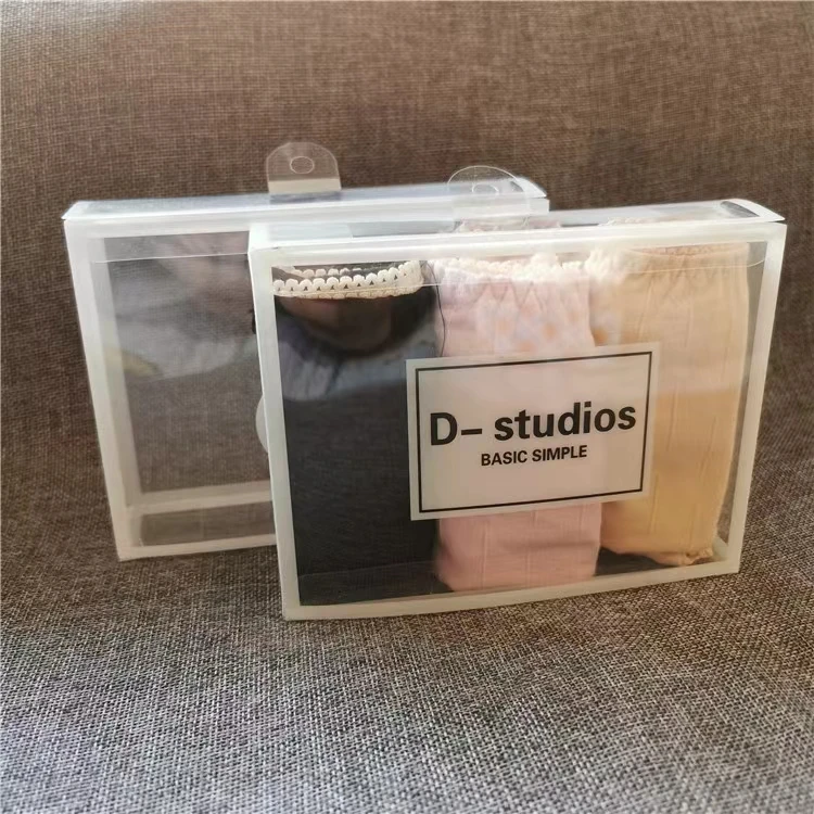 CUSTOMIZED CLEAR PVC PET  SOCKS PACKAGING BOX UNDER WARE  CLOTHING PACKAGING BOX DIRECT FACTORY
