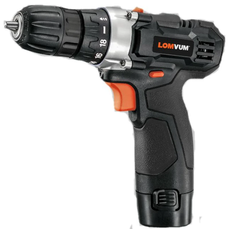 
LOMVUM 12V Lithium rechargeable electric cordless drill in black color 