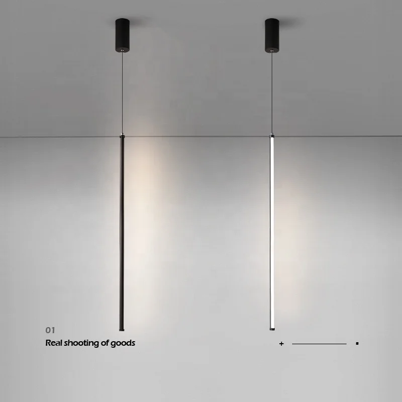 Surface mounted 60cm 90cm 120cm long stick LED chandeliers pendant lights for bedroom and living room